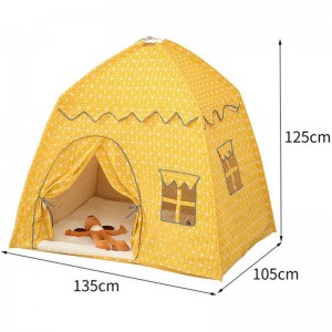 Indoor Outdoor Indian Cotton Children Kids Foldable Teepee Play Tent 3-11 Years Old
