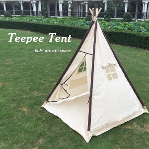 China Pop Up Kids Tent Supplier –  Indoor Outdoor Easy Indian Cotton Canvas Teepee Children Playhouse Kids Play Tent  – JFTTEC