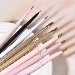 Custom natural brow makeup double-headed triangle automatic eyebrow pencil with brush