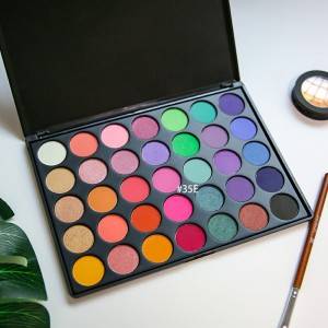 Private Label Makeup Eyeshadow 35 color waterproof Matte earth tone Pearlescent Sequined Glitter Eyeshadow Palette