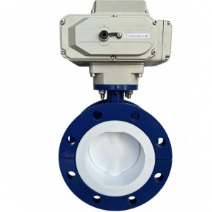 Electric fluorine lined butterfly valve