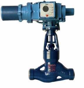 Electric high temperature power station valve