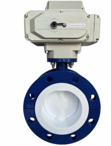 Electric fluorine-lined butterfly valve