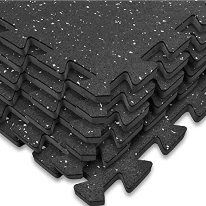 High Density EVA Foam with Rubber Top for Home Gym Heavy Workout Equipment Flooring, Interlocking Puzzle Floor