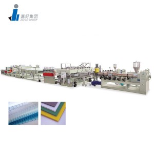Hollow sheet grid production machine output extrusion extruder