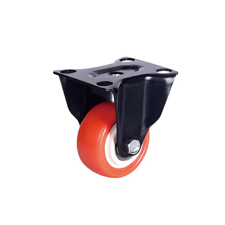 Universal Medium Duty 2.5 3 4 5 6 Inch Heavy Duty Red PVC Fixed Swivel Wheel Castors Industrial Brake Featured Image