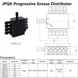 JPQA Type 2-16 holes automatic grease dispenser progressive distributor divider blocks for excavator lubricating pump