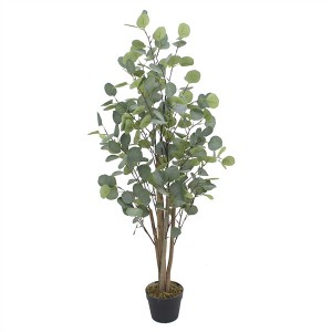 4ft artificial plastic plant silk leaves artificial eucalyptus tree