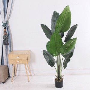 OEM Manufacturer Artificial Ferns - Office Decorative Artificial Travelers Banana Tree Plastic Birds of Paradise Plants With Pot  – JIAWEI