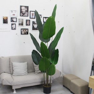 Indoor Big tree Fake Bird of Paradise Decoration Plant Plastic Artificial Traveler Banana Tree