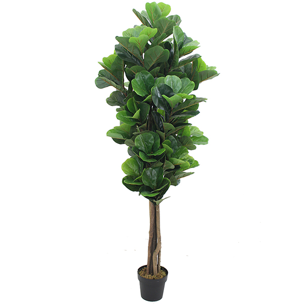 Factory Price For Faux Indoor Tree - 6ft artificial fiddle fig leaft tree for Amazon hot sale plastic fiddle tree with natural wood trunk real touch leaves for decor  – JIAWEI