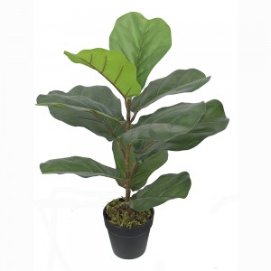 [Copy] artificial fiddle fig leaft tree for Amazon hot sale plastic fiddle tree with natural wood trunk real touch leaves for decor