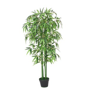 Factory wholesale Large Artificial Trees Indoor - Hot selling green real touch for home decoration artificial bamboo leaves plants natural bamboo trunk bonsai  – JIAWEI