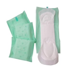 Lae prys hoë kwaliteit Natuurlike Sagte sanitêre doekies Organiese Katoen Menstruele Lady Pad Vroue Vlerke Styl Tyd