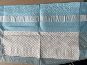 Factory competitive price adult underpad with soft surface quick absorbency incontinence pad with 2 long adhesive strips free sample