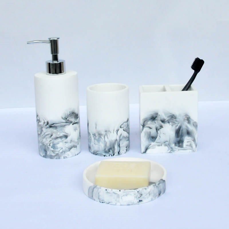 Chinese style 4-piece resin complete bathroom set