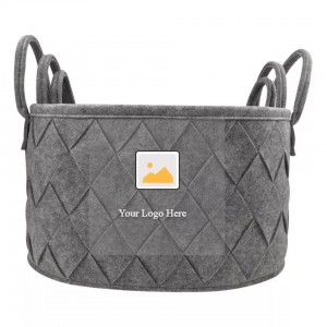 China Gold Supplier for Diaper Pouch - Simple Nordic style light luxury home solid color wool hollow felt storage basket 3 sets – Junhang