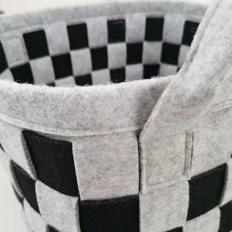 ins style Nordic household black and white 2 color felt non-woven fabric storage basket laundry basket