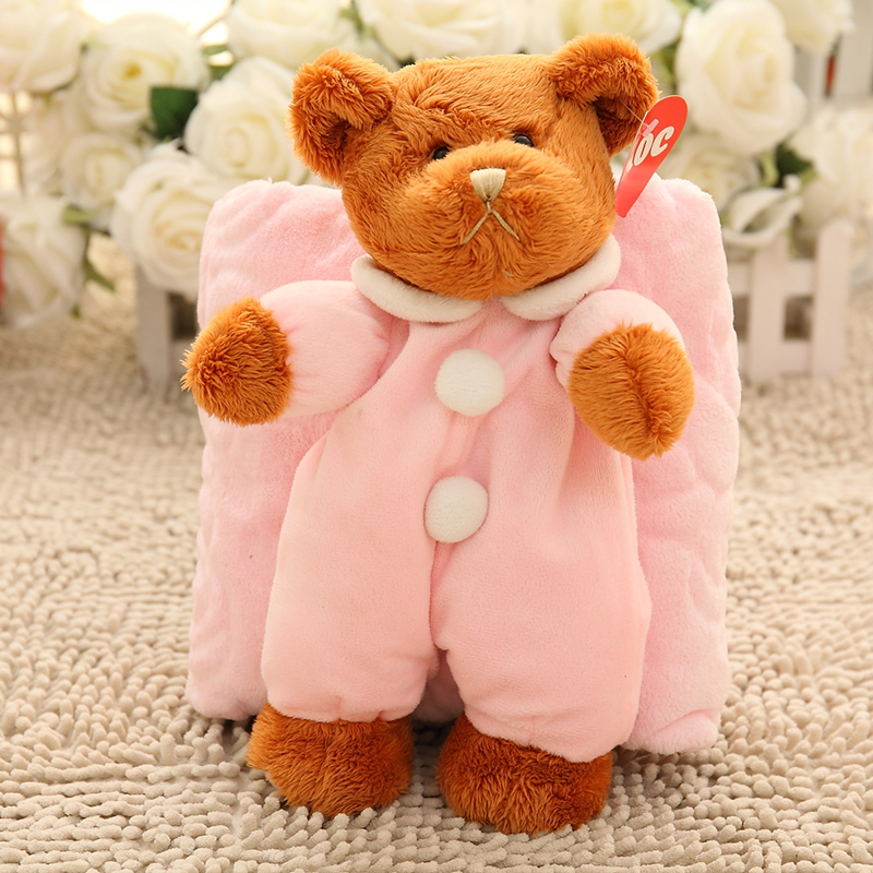 Reasonable price for Woven Photo Blanket - Teddy bear and bunny stuffed plush toy matching blanket  – Jimmy
