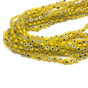 Fashion glass loose jewelry bracelet accessories evil eye flat beads