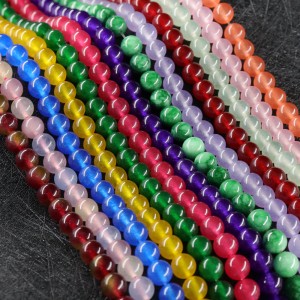 China Adjustable Crystal Bracelet Manufacturers –  Multi color chalcedony jade beads bracelet accessories from gemstone jewelry natural stone wholesale – Jingcan