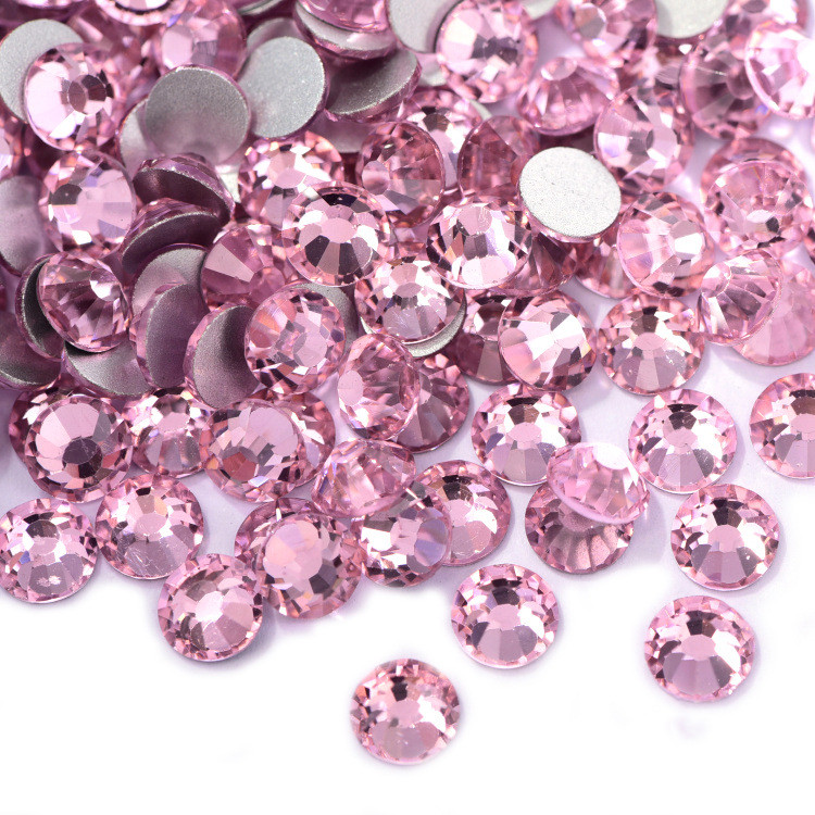 Beadsland Flat Back Crystal Rhinestones Round Gems, Light Pink (1.9-2.0mm)  SS6/1440pcs