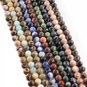 8MM Zebra pattern miscellaneous round beads natural stone 8mm diy jewelry making