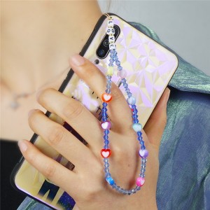 Handmade mobile accessories wholesale individuality colorful phone case chain beads