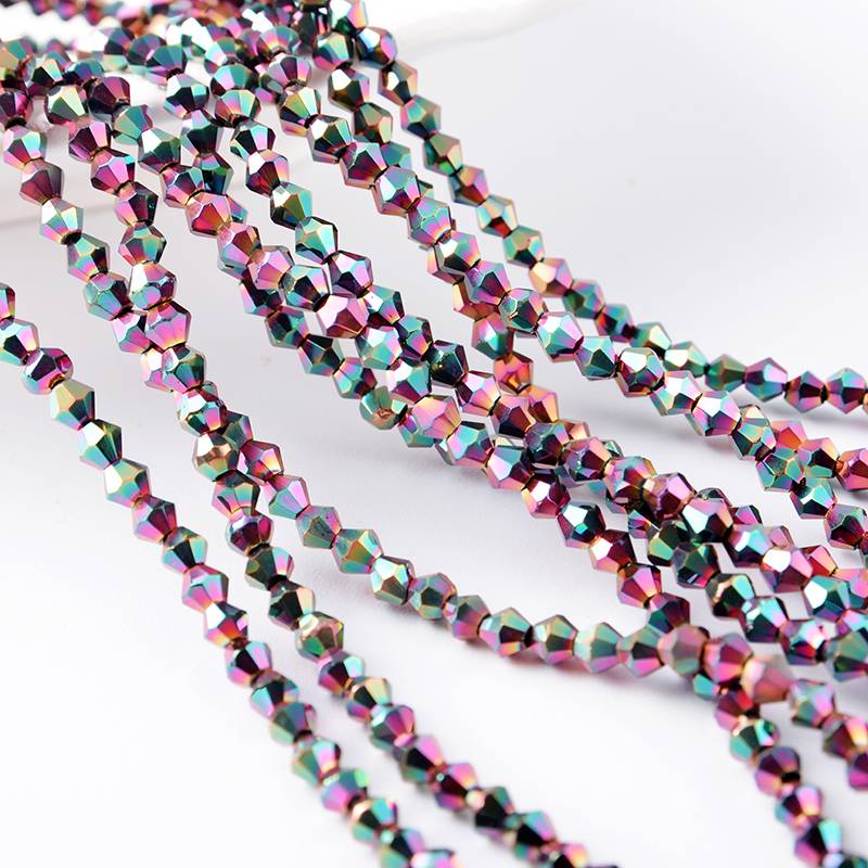 Reliable Supplier Gemstone Beaded Chain - JingCan Wholesale Colorful Glass Zircon Bicone Beads 4mm Crystal Framed Beads Stones For Jewelry Making – Jingcan
