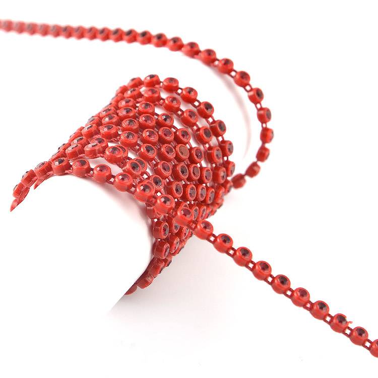 China Tila Bead Bracelet Pricelist –  AAA chaton stone ss6 ss8 ss12 sparkling ab coating plastic banding rhinestone trim 10 yards  – Jingcan