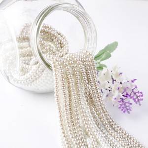 JC Crystal 4mm 6mm 8mm Round Glass Pearl Beads Necklace Loose Imitation Pearl Pearl Jewelry