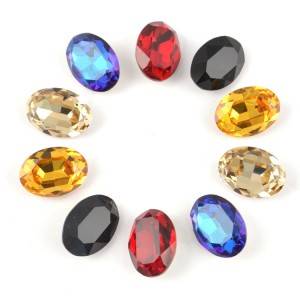 China Crystal Bead Stretch Bracelets Factory –  High quality crystal oval shape fancy stone k9 rhinestone fancy glass stone – Jingcan