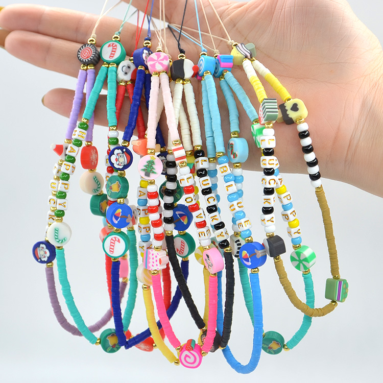 Factory Sell Fashion Clay beads Cell Phone Holder Lanyard Featured Image