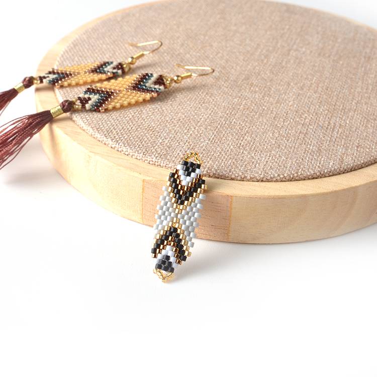 Fast delivery Little Bead Bracelets - Fashion miyuki delica beads earring pendant handmade glass seed bead pendant  – Jingcan