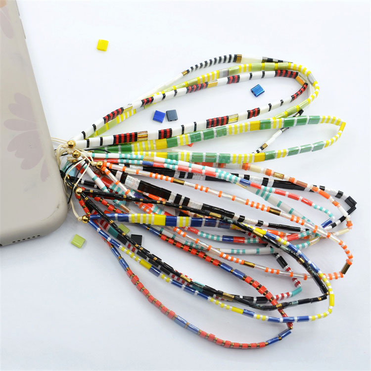 China Miyuki Delica Beads 11/0 Manufacturer –  Autumn  2021women fashion  imitation tila beads wrist decorate fashion phone charm accessory chain straps – Jingcan