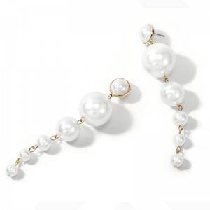 Wholesale Beaded Bracelet Sets Factories –  Big Simulated Pearl Long Pearl Earring Earring Pendant European Style Earrings For Wedding Party – Jingcan