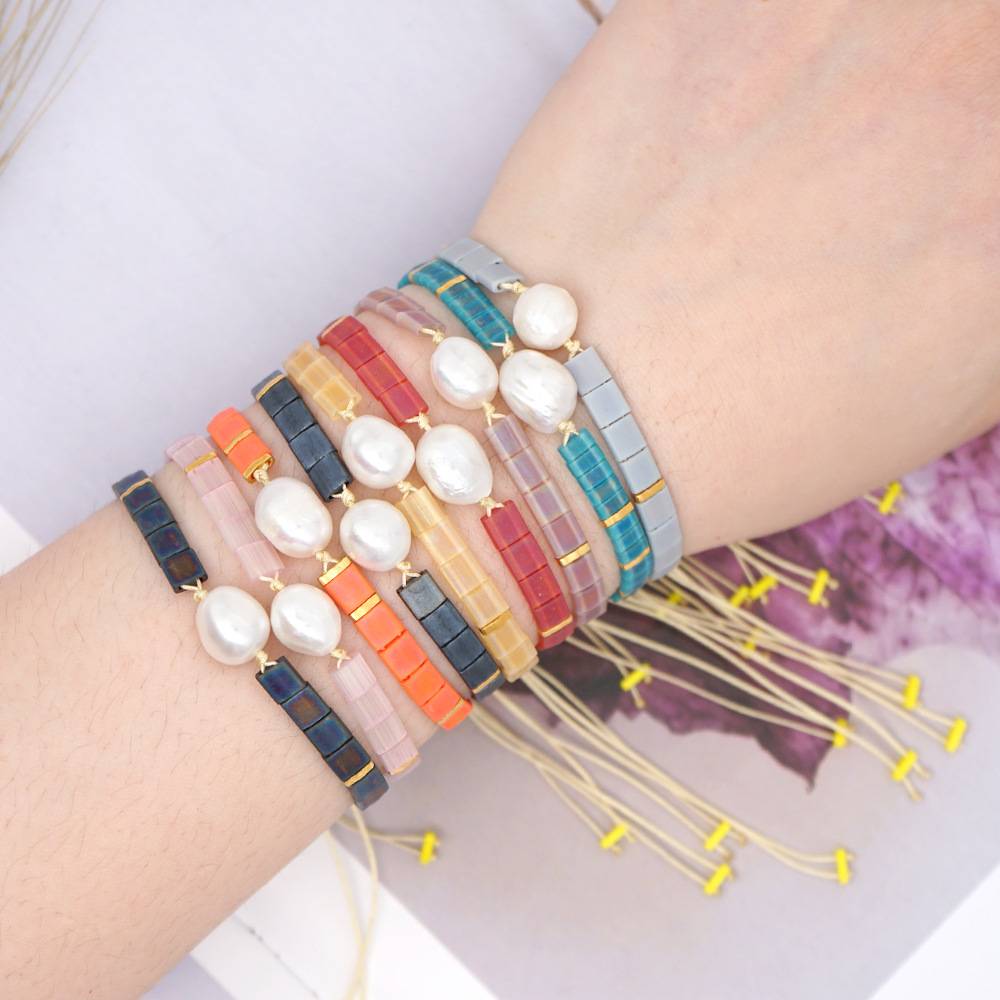 Wholesale Miyuki Bracelet Factory –  2020 Japan imported TILA beads Pearls natural freshwater baroque pearl simple ethnic style friendship bracelet  – Jingcan