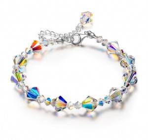 2020 New arrivals women fashion square crystal luxury AB color exquisite bead bracelet elastic adjustable bracelet jewelry