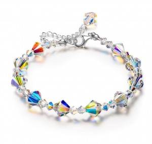 2020 New arrivals women fashion square crystal luxury AB color exquisite bead bracelet elastic adjustable bracelet jewelry