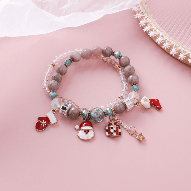 China Adjustable Crystal Bracelet Manufacturer –  YIWU Fashion Faceted Crystal Beads Christmas charm Bracelet  – Jingcan
