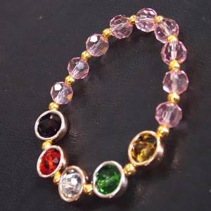China Ss12、Ss16、Ss20 Hotfix Rhinestone Supplier –  Flat Faceted Crystal Bead Bracelet Colorful Stretch Bead Bracelet Cheap Price Bracelet Charms – Jingcan