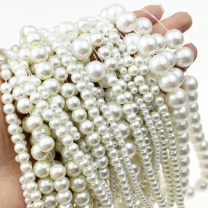 white glass pearl beads round different sizes wholesale