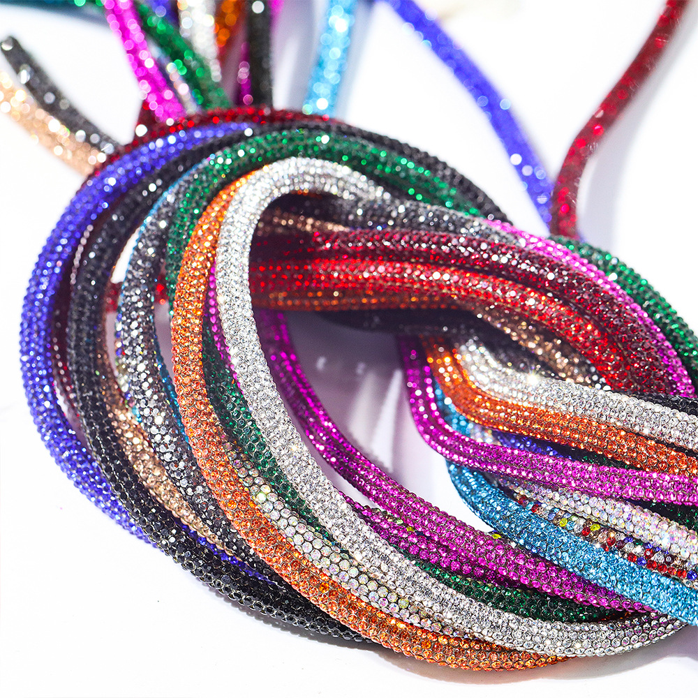 China Flat Glass Beads Bulk Suppliers –  Rhinestone rope trim for shoelace clothing decoration – Jingcan