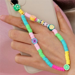 2021 new design mobile phone chain cute,colorful hand made cell phone lanyard string