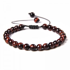 6mm Adjustable Natural Stone Beads Bracelet Gemstone Beaded Braceletw wholesale