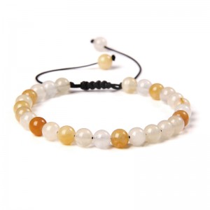 6mm Adjustable Natural Stone Beads Bracelet Gemstone Beaded Braceletw wholesale