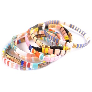 Bohemian fashion tila bead handmade mens jewelry bracelet, wholesale jewelry charm bracelet