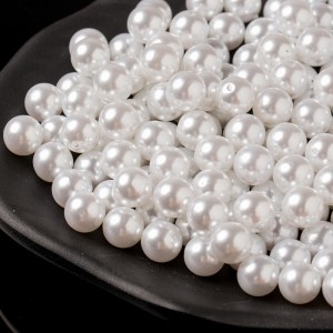 Cheap ABS plastic pearl beads wholesale White imitation pearl