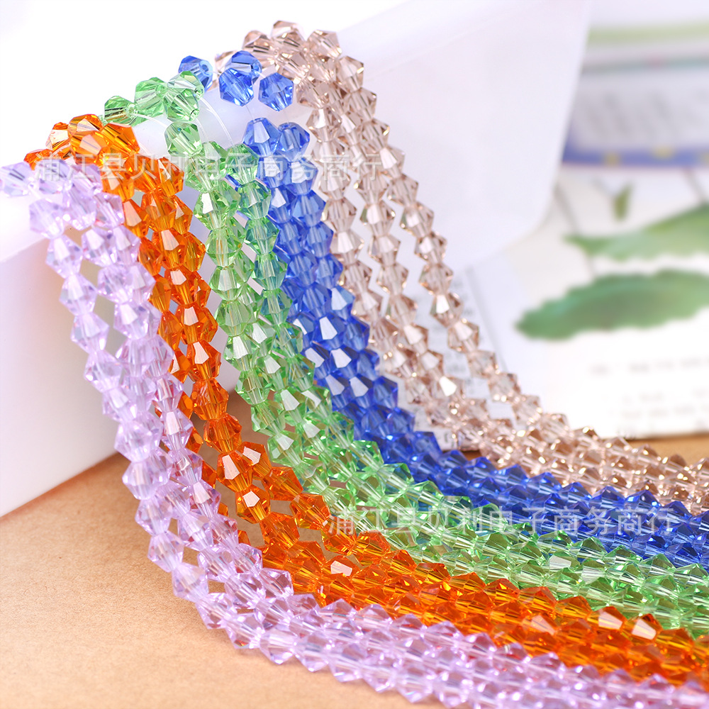 12mm Bead Bracelet Manufacturer –  Multi Color Faceted Bicone Glass Crystal Beads for Jewelry Making – Jingcan