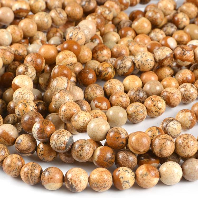 China Seed Beads 11/0 Factory –  JC wholesale rosary beads natural picture stone loose gemstones beads for jewelry making  – Jingcan